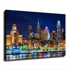 Philadelphia City Landscape Wall Art Decoration - Philadelphia Skyline Poster picture