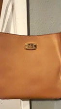 Michael Kors Tan Zip Top Crossbody Bag w/ Charm, Adjustable Strap Pockets picture