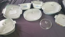 Vintage Corning Ware Mix Pieces Pyroceram 7 Piece Set with Lids USA Made 50s,60s picture