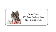 30 Beautiful Cat Flowers PERSONALIZED RETURN ADDRESS LABELS 1 in X 2 5/8 GLOSSY picture
