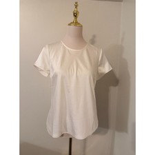 J.Crew Women’s Small Ivory Short Sleeve Blouse Gold Button Back Top picture