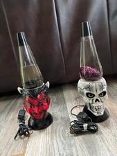 vintage 90s lava lamp skull and devil picture