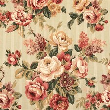 Vintage Mill Creek Floral PISTACHIO Green Pink Cotton Drapery Pillow Fabric BTY picture