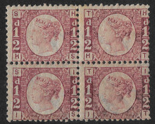 GB 1870 QV 0.5d Bantam Plate 20 Mint Block of 4 Cat£800 picture