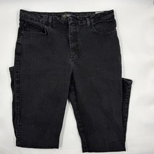 Lee Women's Relaxed Jeans Size 14 Black Denim Stretch Cotton Blend Straight Fit picture