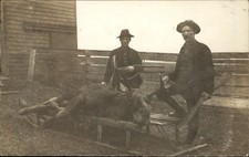 Hunters with Moose Guns c1900s-20s Real Photo Vintage Postcard bhn picture