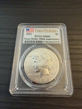 ⭐ RARE First Strike 2021 Peace Dollar PCGS MS69 – 100th Anniversary picture