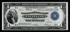 1918 $1 LARGE Size CRISP XF+ CLEVELAND Federal Reserve Bank Note picture