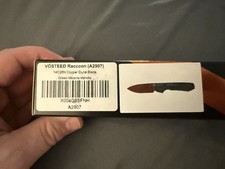  Vosteed Racoon A2907 14C28N green micarta Scales copper blade picture