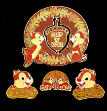 2006 DISNEY CHIP AND DALE SIGNATURE COLLECTION PIN SET LIMITED EDITION 750 picture