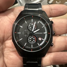 Mint Working Independent By Citizen Chrono Black Mens Watch 43mm Dial Rare Runs picture