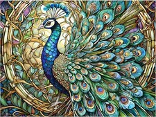 Tile Mural Majestic Peacock Kitchen Bathroom Wall Art Backsplash Marble Ceramic picture
