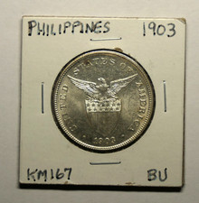 1903 US-Philippines 50 Centavos Silver Coin Currency KM167 picture