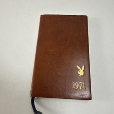Playboy Club 1971 VtgPocket Dairy Leathersmith Of London diary Gold Rabbit Rare picture