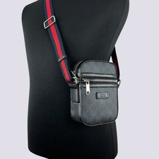 Gucci GG Monogram Pattern Small Shoulder Messenger Crossbody Bag Black 598103 picture