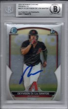 Deyvison De Los Santos 2023 Bowman Chrome Autographed Signed Rookie Card Beckett picture