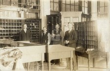 Interior of Office or Post Office? Fergus Falls MN RPPC Photo Postcard COPY picture