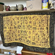 Vintage Indian Textile Hand Embroidered Beautiful 50x60” Approx. picture