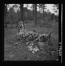 Summerville South Carolina Cemetery Behind Church 1938 Graveyard Flowers picture