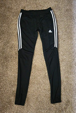 ​Adidas Climacool Soccer Training Pants Women's Black White 3-Stripes Joggers XS picture