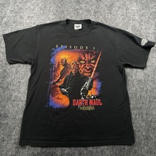 Vintage 1999 Star Wars Darth Maul The Darkside T-Shirt Mens XL Lee Sport USA picture