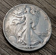 1942-P 50C Silver Walking Liberty Half Dollar -  #4 picture