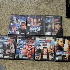 PS2 WWE SmackDown 7-Game Lot: JBI, SYM, SvR 06-09 Good Condition picture