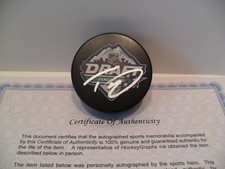 Trevor Zegras Autographed Signed 2019 NHL Draft Puck COA - Philadelphia Flyers picture