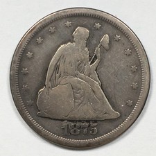 1875-S Twenty 20 Cent Piece Seated Liberty VG Detail - Cleaned picture