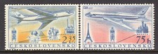 Czechoslovakia Scott #C45-46 VF MNH 1957 Airline Routes picture