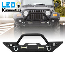 Front Bumper for 1987-2006 Jeep Wrangler TJ YJ w/ Winch Plate & LED Lights picture