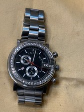 Gucci G-Chrono Mens Quartz Chronograph 44mm Black Dial Diamond Bezel Box. picture