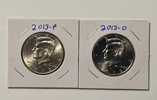 2013 P&D KENNEDY HALF DOLLAR Set (2 COIN SET) Brilliant Uncirculated Quality. picture
