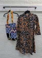 New Zuri Allium 100% Cotton Print Dress Sz XS picture