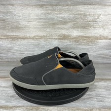 Olukai Men's Nohea Mesh Shadow Gray Slip On Loafers Boat Shoes Size 11 picture