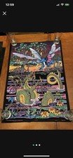 Vintage 1970s Blacklight Fuzzy Poster Mystical Creatures NOS Hippie psychedelic picture