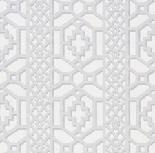 Schumacher Curtain Fabric 'ZANZIBAR TRELLIS - CLOUD' 3.5 METRES Linen Blend picture