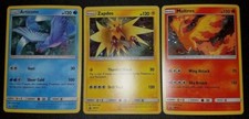 3x Legendary Birds Articuno Zapdos Moltres HOLO SET Pokemon SM145 SM144 SM143 LP picture