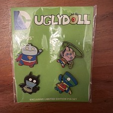 SDCC 2014 Uglydoll DC COMICS Exclusive Hard Enamel Set Of 4 Pins LIMITED EDITION picture