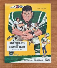 vintage NAMATH ROOKIE 1965 AFL HOUSTON OILERS @ NEW YORK JETS FOOTBALL PROGRAM picture