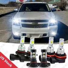 For 2007-2014 Chevy Suburban Tahoe 6x 6000K LED Headlight + Fog Light Bulbs Kits picture