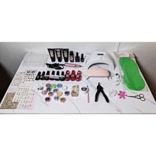 47pc Pro Nail Bundle LOMI UV Lamp E-File Poly Gel Acrylic Gel Polish Glitter picture