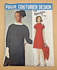 Vintage 1960s Vogue Couturier Design 1648 Galitzine Dress Pattern Size 12 Bust picture