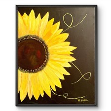 Mary Myers Original Sunflower Painting 16x20 Acrylic Canvas Floral Art picture