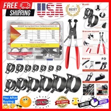 75Pcs 19-38mm Spring Band Hose Clamp Assortment Kit with Hose Clamp Pliers, 1... picture