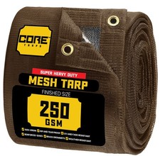Core Tarps Heavy Duty Mesh Tarp  Sun Shade Cover 60 % Blockage Black/Brown/Green picture