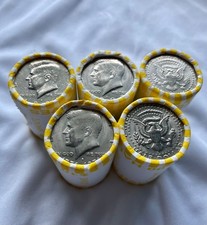 LOWEST PRICE for FIVE (5) Kennedy Half Dollars Rolls UNOPENED, UNSEARCHED picture