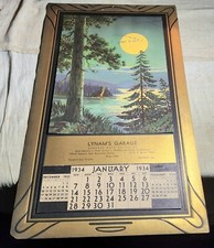 1934 WALL CALENDAR ADVERTISING LYNAM'S GARAGE GENERAL AUTO REPAIRING NEWPORT, DE picture