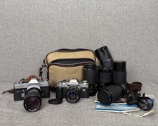 Vintage Canon 35mm SLR Film Camera Lot: TL QL | AL-1 | Lenses and Bag picture