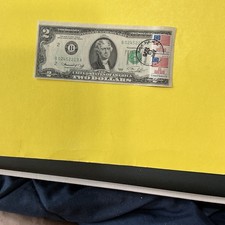 1976 $2 Federal Reserve Banknote Circulated Small Size B02452213A Jefferson picture